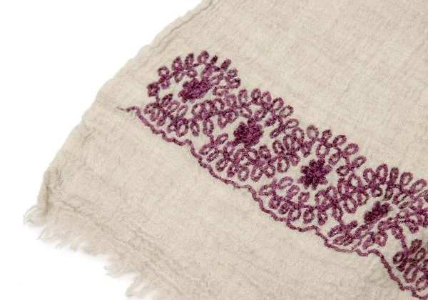 tricot COMME des GARCONS Wool Embroidery Design Fringe Stole K-151282_003