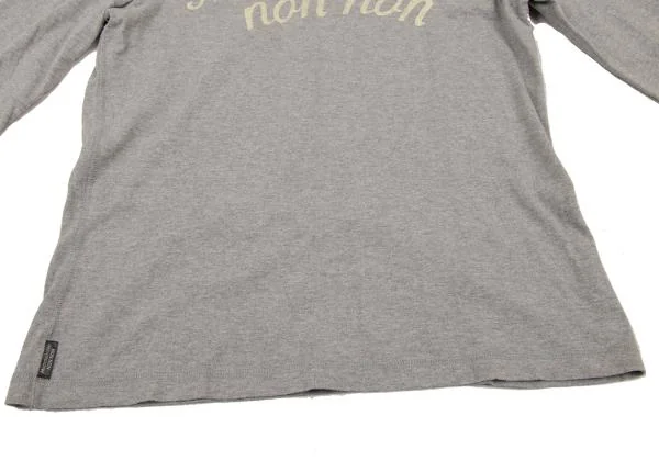 マドモアゼルノンノンMademoiselle NON NON コットンフロントロゴプリントカットソー グレー40L K-151291_007