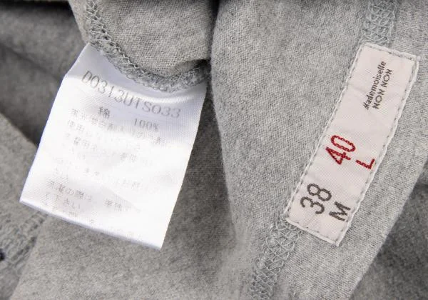 マドモアゼルノンノンMademoiselle NON NON コットンフロントロゴプリントカットソー グレー40L K-151291_013