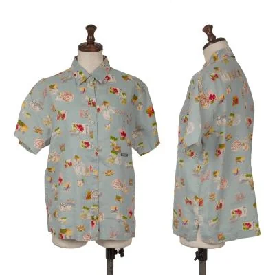 Mademoiselle NON NON Stamp Pattern Short Sleeve Shirt