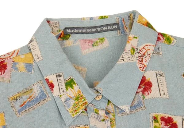 Mademoiselle NON NON Stamp Pattern Short Sleeve Shirt K-151293_004
