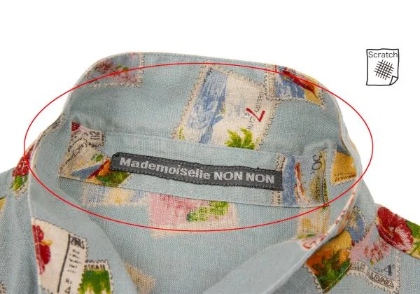 Mademoiselle NON NON Stamp Pattern Short Sleeve Shirt K-151293_005