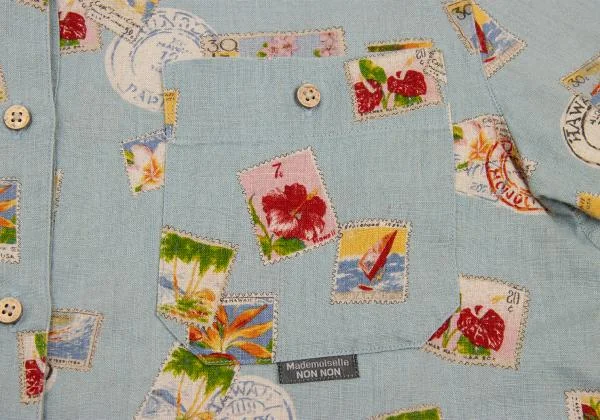 Mademoiselle NON NON Stamp Pattern Short Sleeve Shirt K-151293_006