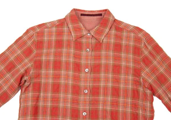 Mademoiselle NON NON Cotton Check Gauze Shirt K-151298_003
