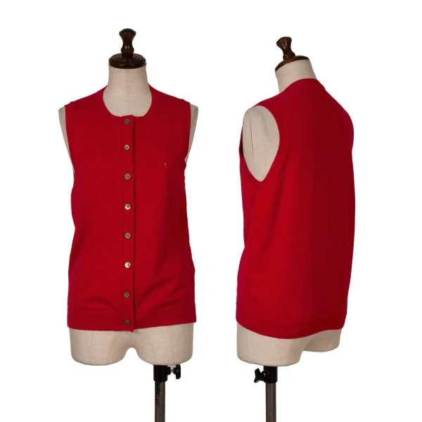 Mademoiselle NON NON Flag Embroidered Knit Vest Red 38M K-151299_001