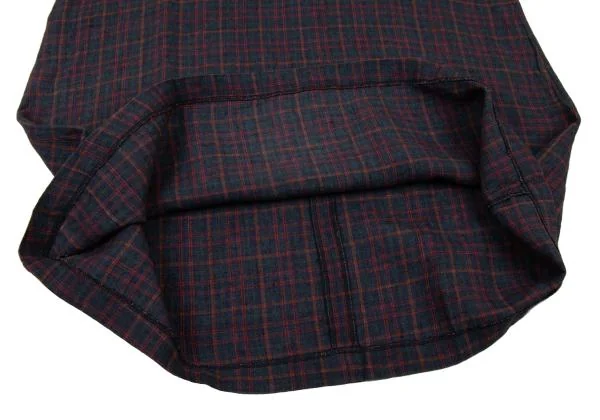 Mademoiselle NON NON Linen Check Short Sleeve Dress K-151301_007