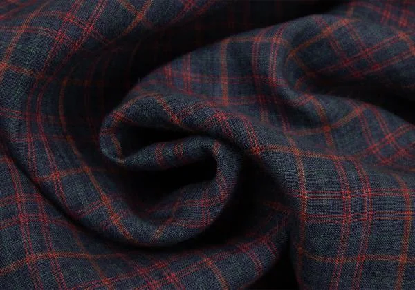 Mademoiselle NON NON Linen Check Short Sleeve Dress K-151301_011