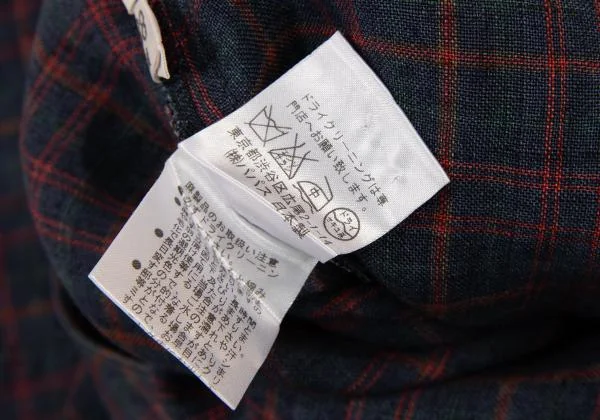 Mademoiselle NON NON Linen Check Short Sleeve Dress K-151301_012