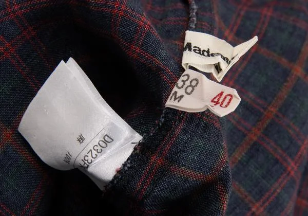 Mademoiselle NON NON Linen Check Short Sleeve Dress K-151301_013