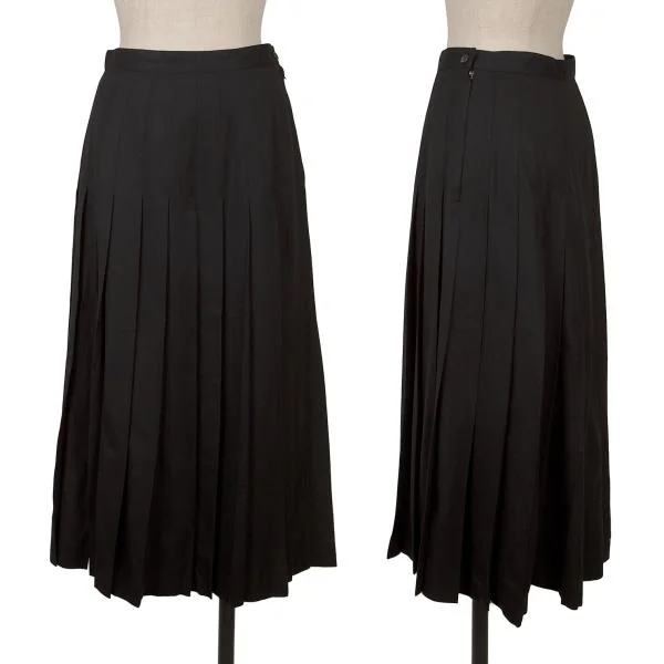 Mademoiselle NON NON Wool Pleated Skirt Black M K-151311_001