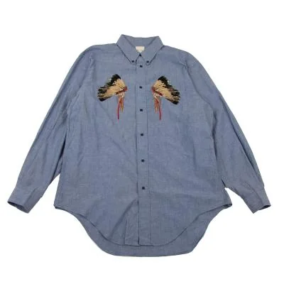 Karl Helmut War Bonnet Embroidered Chambray Shirt