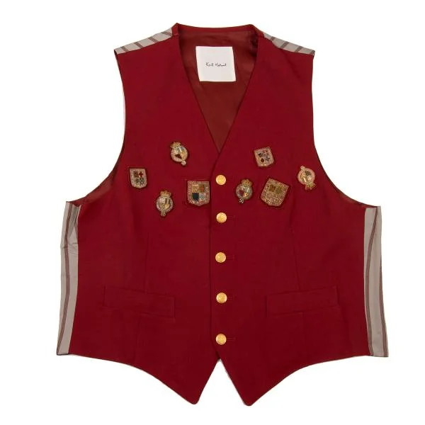 Karl Helmut Emblem Patch Wool Gaba Vest Red M K-151352_001