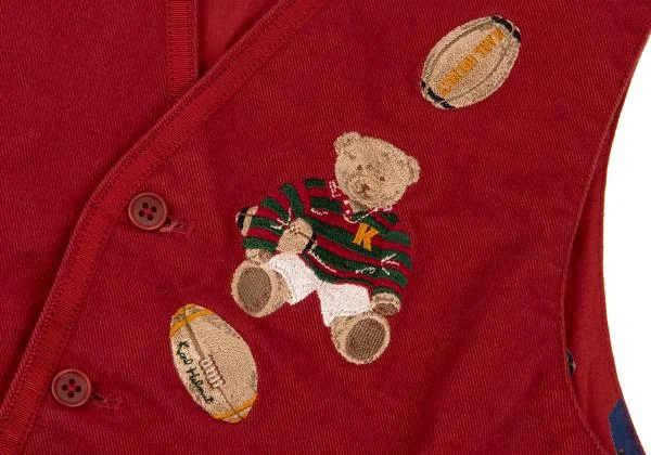 カールヘルムKarl Helmut ラグビーベア刺繍ベスト 赤M K-151354_004