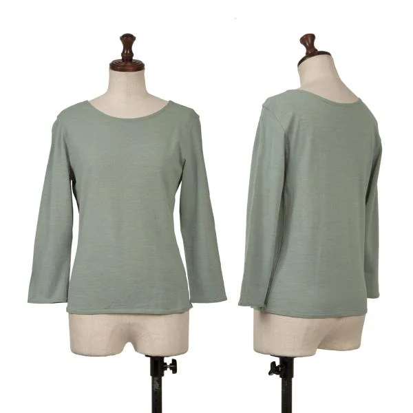 JURGEN LEHL Wool Silk 3/4 Sleeves Shirt Green M K-151370_001