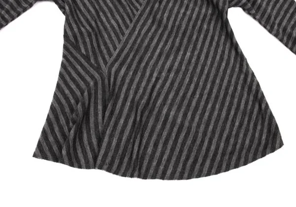 JURGEN LEHL Wool Bias Stripe V Neck T Shirt K-151374_007
