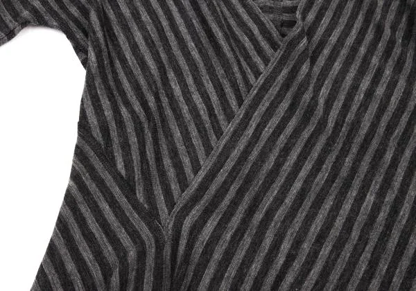 JURGEN LEHL Wool Bias Stripe V Neck T Shirt K-151374_008