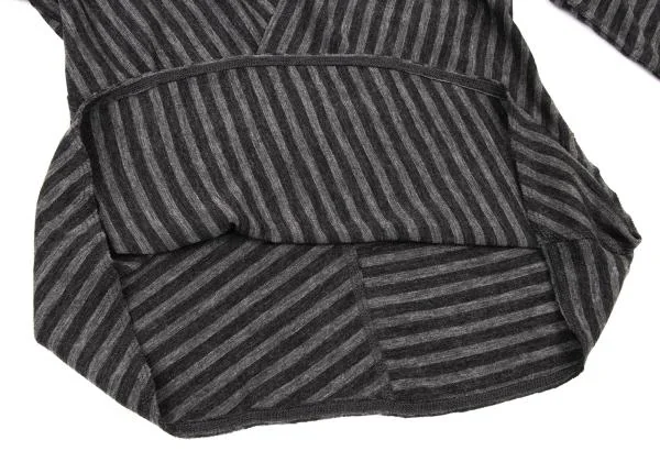 JURGEN LEHL Wool Bias Stripe V Neck T Shirt K-151374_009