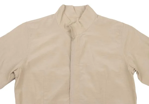 JURGEN LEHL Silk Cotton Front Stitch Design Stand Collar Shirt K-151378_003