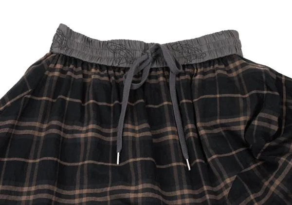 ヴィヴィアンウエストウッド レッドレーベルVivienne Westwood Red Label ウール混ウエストオーブプリントチェック切替スカート 紺茶00 K-151411_003