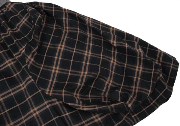 ヴィヴィアンウエストウッド レッドレーベルVivienne Westwood Red Label ウール混ウエストオーブプリントチェック切替スカート 紺茶00 K-151411_007