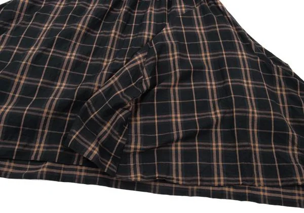 ヴィヴィアンウエストウッド レッドレーベルVivienne Westwood Red Label ウール混ウエストオーブプリントチェック切替スカート 紺茶00 K-151411_011