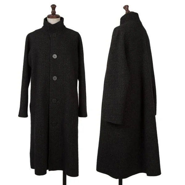 JURGEN LEHL Cotton Wool Stand Collar Coat Charcoal M K-151431_001