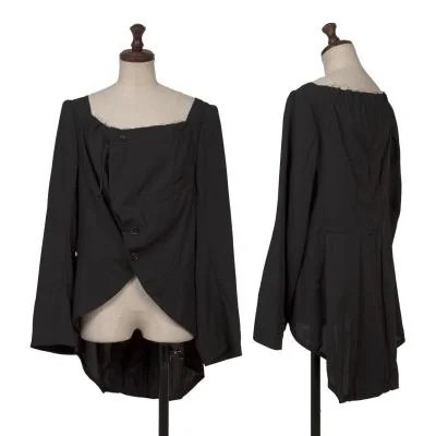 COMME des GARCONS Neck Cord Gather Collarless Jacket