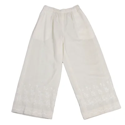 COMME des GARCONS Hem Lace embroidery Pile Wide Pants
