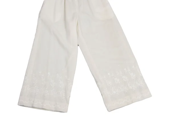 COMME des GARCONS Hem Lace embroidery Pile Wide Pants K-151550_005