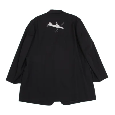 Yohji Yamamoto POUR HOMME Wool Gaba Back Actress Embroidered Jacket