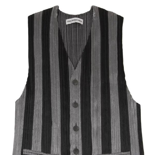 ISSEY MIYAKE MEN Front Stripe Pleated Vest K-151614_002