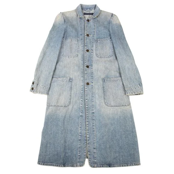 ラルフローレンRALPH LAUREN ヴィンテージ加工デニムカバーオールロングコート インディゴ7 K-151676_002