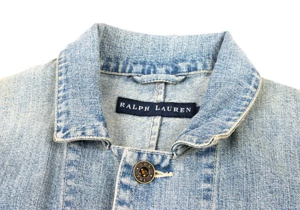 ラルフローレンRALPH LAUREN ヴィンテージ加工デニムカバーオールロングコート インディゴ7 K-151676_005