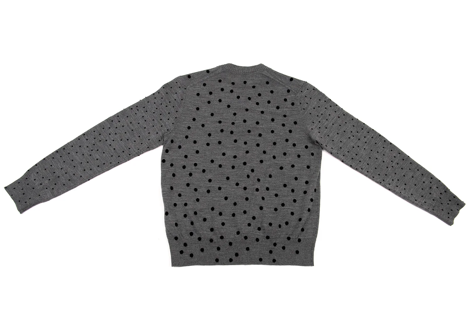 トリココムデギャルソンtricot COMME des GARCONS ドットフロッキーウールニットカーディガン グレー黒M 【レディース】 トリココムデギャルソンtricot COMME des GARCONS ウールドット