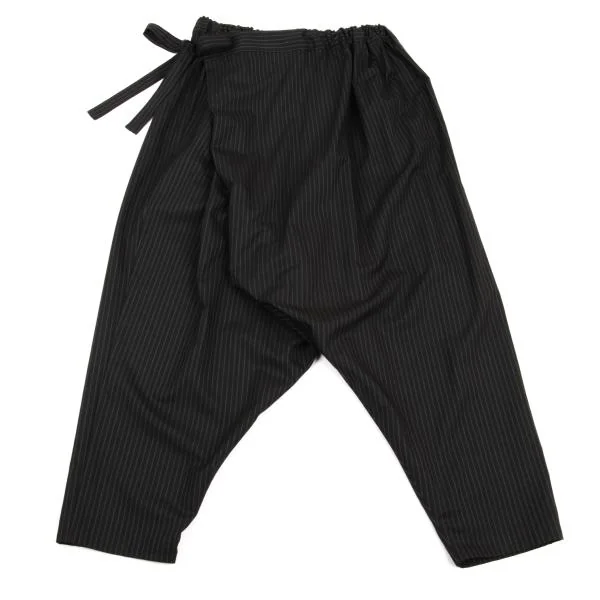 ブランド通販 ジュンヤワタナベJUNYA WATANABE ウールストライプハーフラップ パンツ