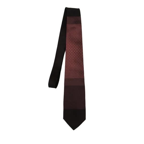 Yohji Yamamoto Silk Panel Jacquard Tie Black,Bordeaux  K-151811_001