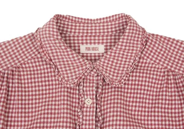 PINK HOUSE Checked Frill Design Long Sleeve Shirt K-151851_008