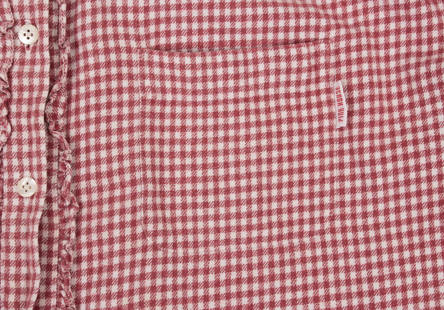 ピンクハウスPINK HOUSE ギンガムチェックフリルデザインシャツ 赤白M 【レディース】 ピンクハウスPINK HOUSE ギンガムチェックフリルデザインシャツ