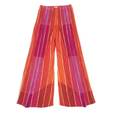 PLEATS PLEASE Striped Bias Switching Pants