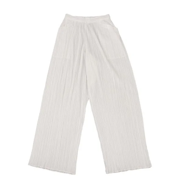 PLEATS PLEASE Wide Pants White 1 K-151871_001