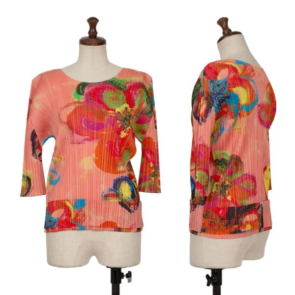 PLEATS PLEASE Floral Printed Top Pink 3 K-151882_001