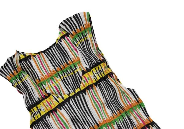 PLEATS PLEASE Multi Stripe Print Twisted Pleats Tank Top K-151914_004