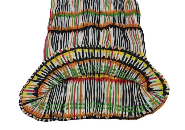 PLEATS PLEASE Multi Stripe Print Twisted Pleats Tank Top K-151914_006