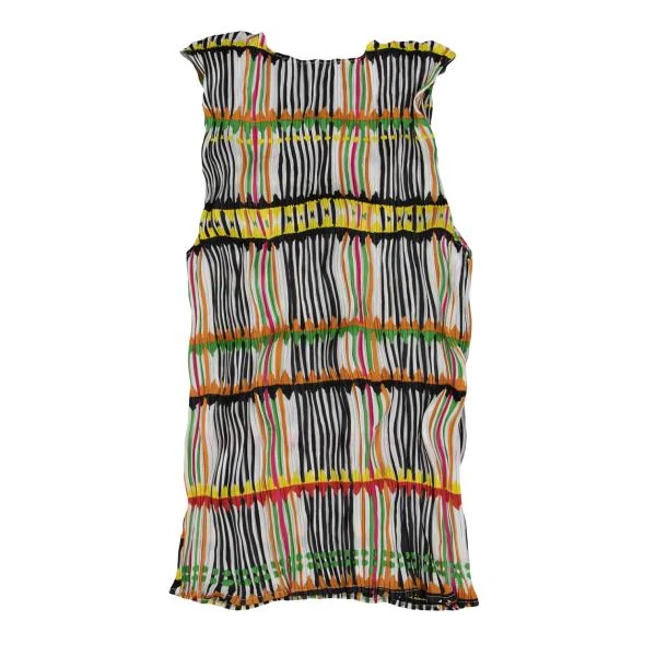 PLEATS PLEASE Multi Stripe Print Twisted Pleats Tank Top K-151914_007