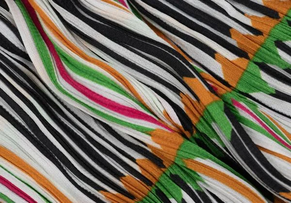 PLEATS PLEASE Multi Stripe Print Twisted Pleats Tank Top K-151914_009