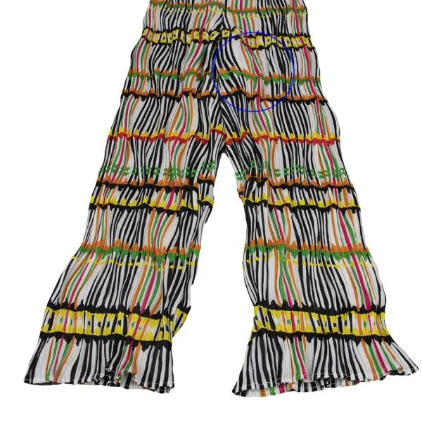 PLEATS PLEASE Multi Stripe Print Twisted Pleats Pants K-151915_004