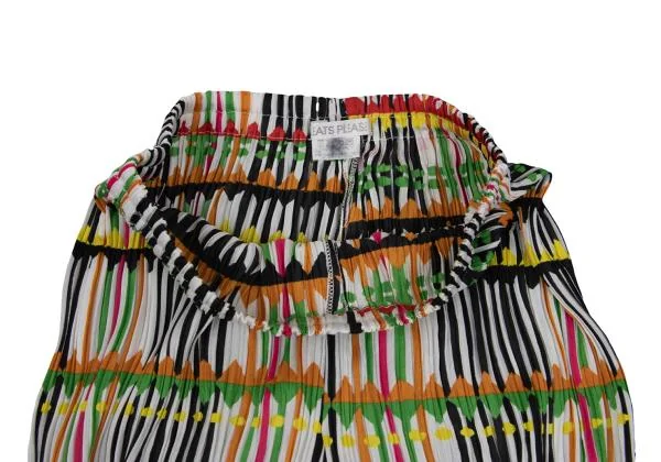 PLEATS PLEASE Multi Stripe Print Twisted Pleats Tank Top & Pants K-151916_010