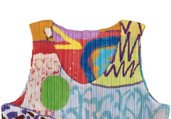 PLEATS PLEASE Graphic Print Long Sleeveless Top K-151924_004