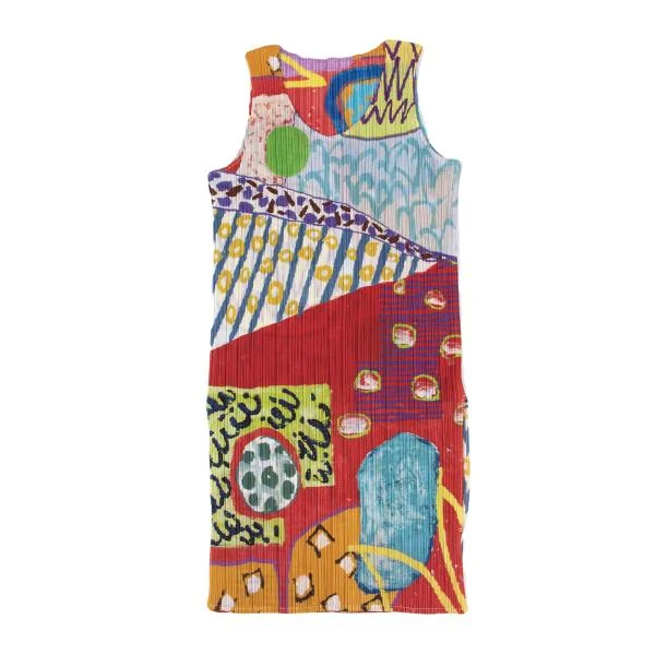 PLEATS PLEASE Graphic Print Long Sleeveless Top & Pants K-151926_003