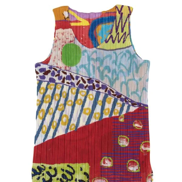PLEATS PLEASE Graphic Print Long Sleeveless Top & Pants K-151926_004